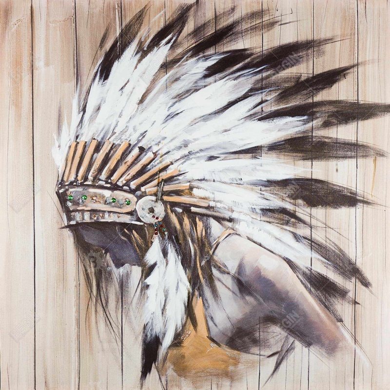 " Indian With Feathers "
