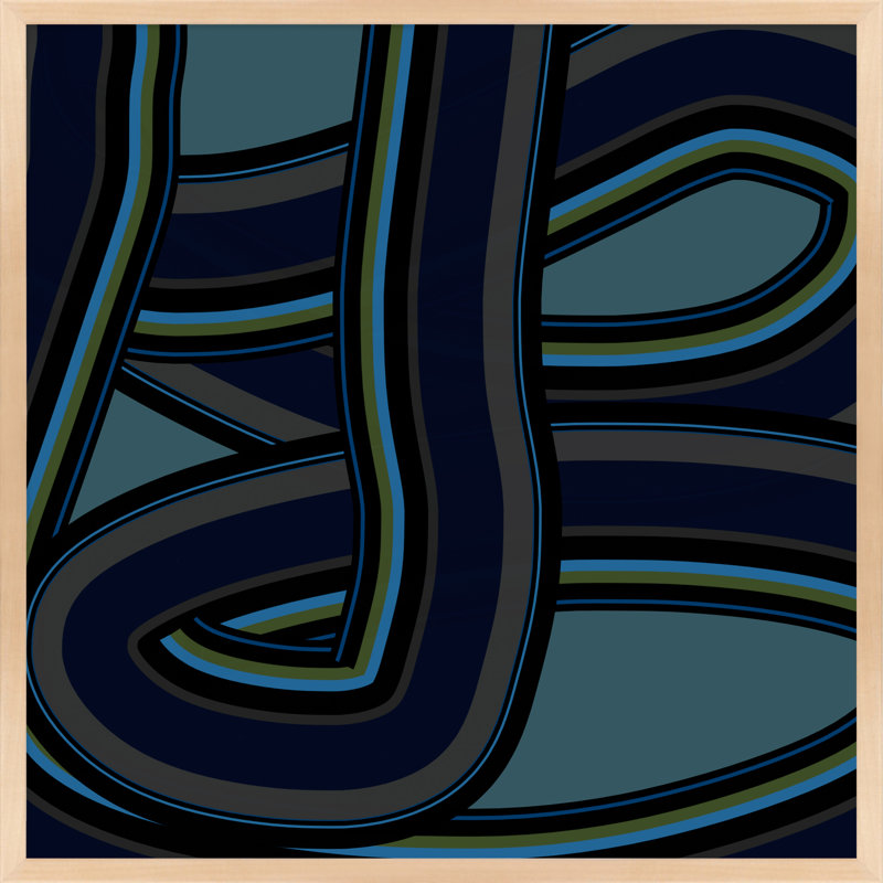 Stone Blue Twist Print by Jacques Pilon, 16" H x 16" W x 1.25" D, Brown