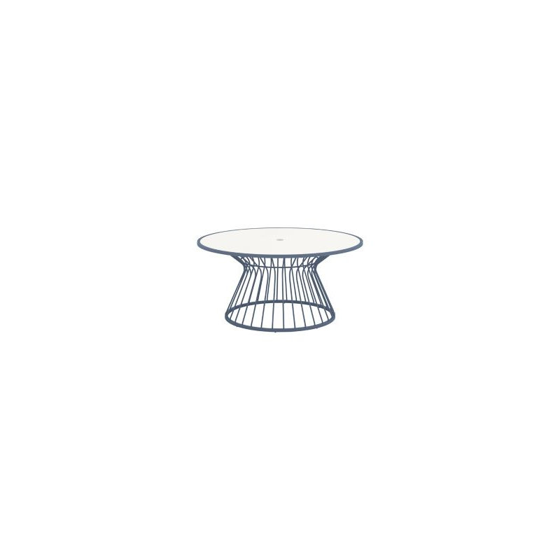 Kali 60 inch Round Dining Umbrella Table, Blue, 28" H x 60" W x 60" D