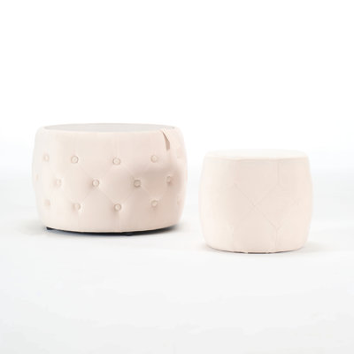 Calista Modern Contemporary Velvet Nesting Ottomans