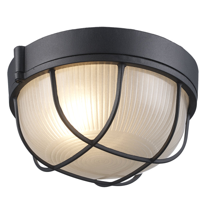 Luminaire à cloison d'extérieur Mindi, Noir, H 8 po x l 8 po