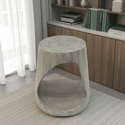 Table d'appoint creuse, texture semblable au bois