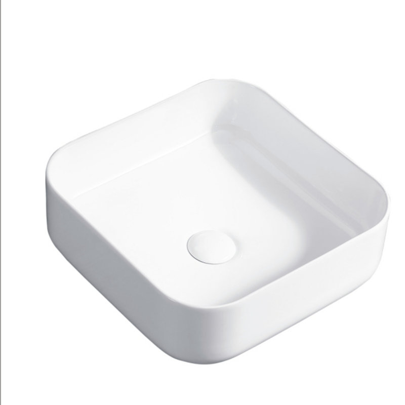 Lavabo de comptoir carré à la fois deux (fini blanc), certifié CUPC
