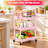 Rolling Cart with Drawer & Lockable Wheels, Plastic Shelf Storage Organizer Cart-129000603-111378624