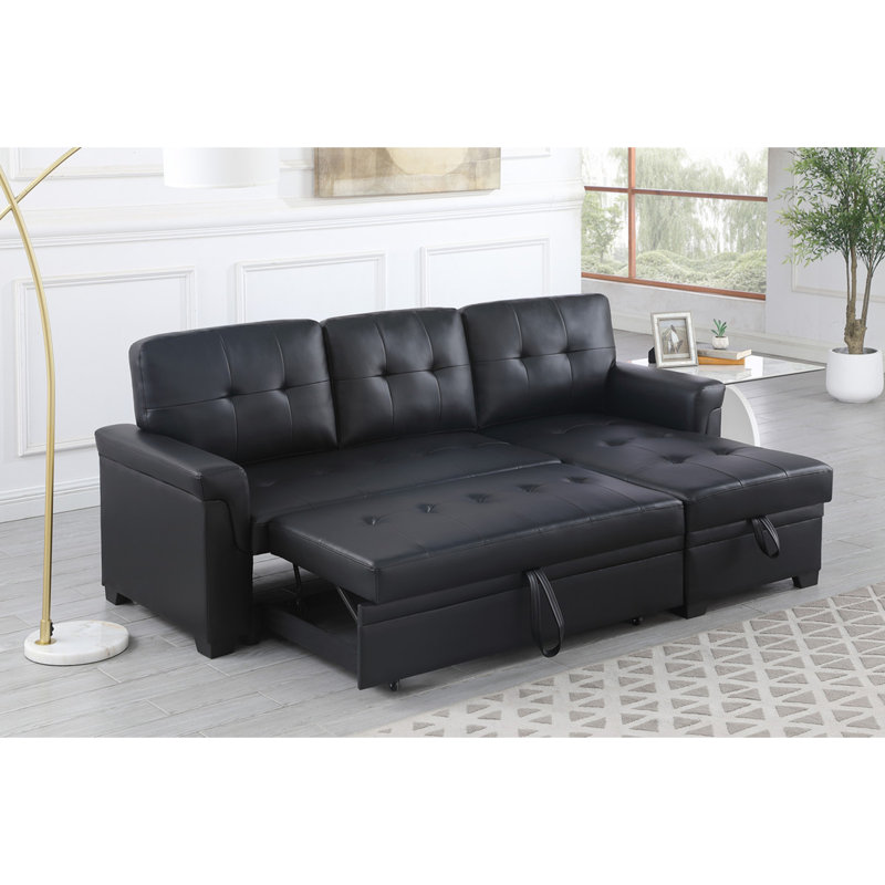 Canapé-lit modulaire réversible en cuir Vegan