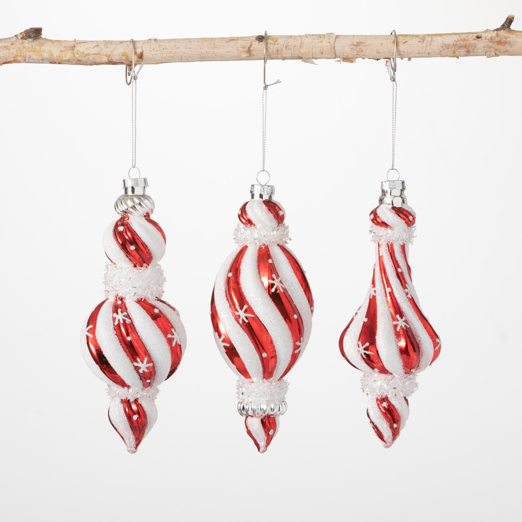 Candy Cane Striped Wood Ornaments - Davin & Kesler