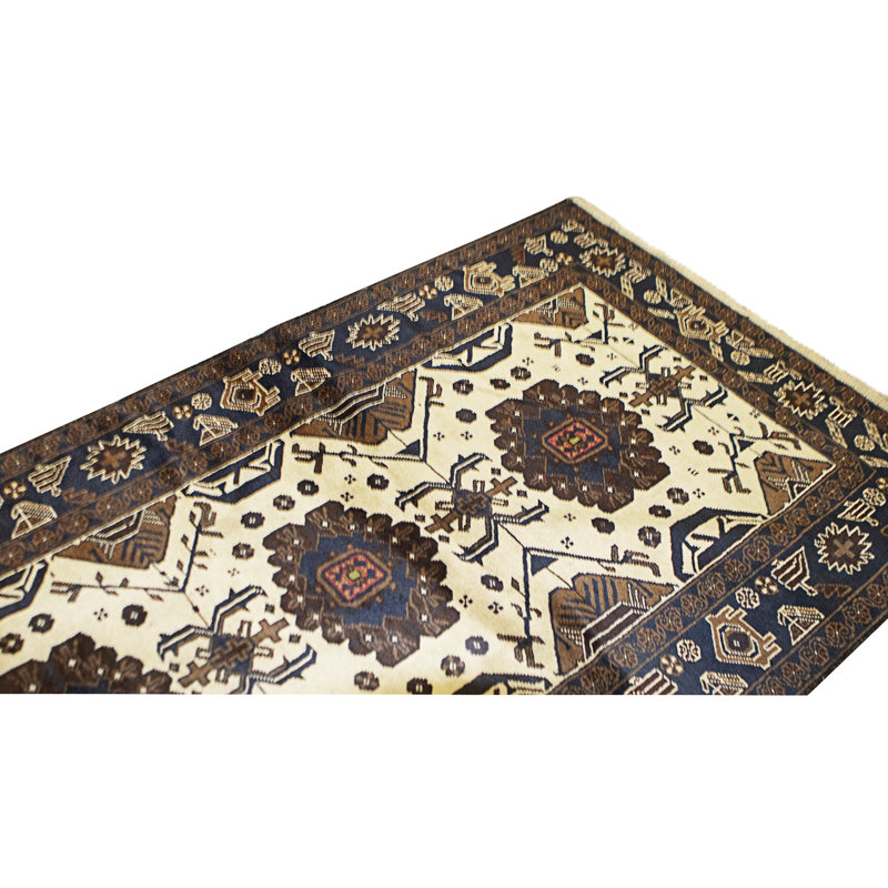 High-Quality Hand-Knotted Ivory Area Rug