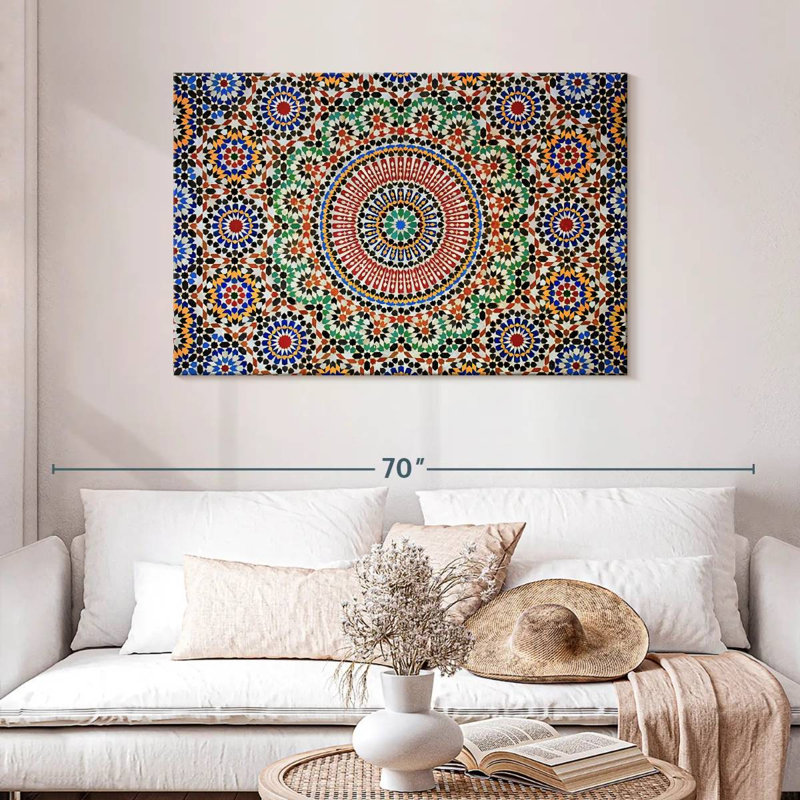 Mosaïque marocaine traditionnelle Kerner, H 30 po x l 45 po