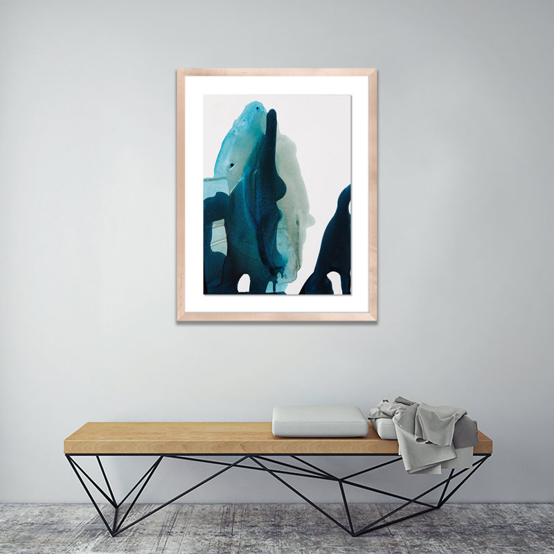Blue Abyss IV Painting by Kim Whiteside, Natural, 40" H x 31" W x 2.5" D