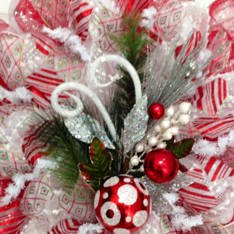 30 Inch, Red and White Candy Spray, Wreath Supplies, Christmas Decor, Tree  Decor 