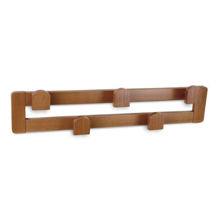 Clothing Rack DAISY 2, Coat Rack With 5 Hooks ,Easy To Attach To The Wall, Wall Plugs Incl - Cherry Wood