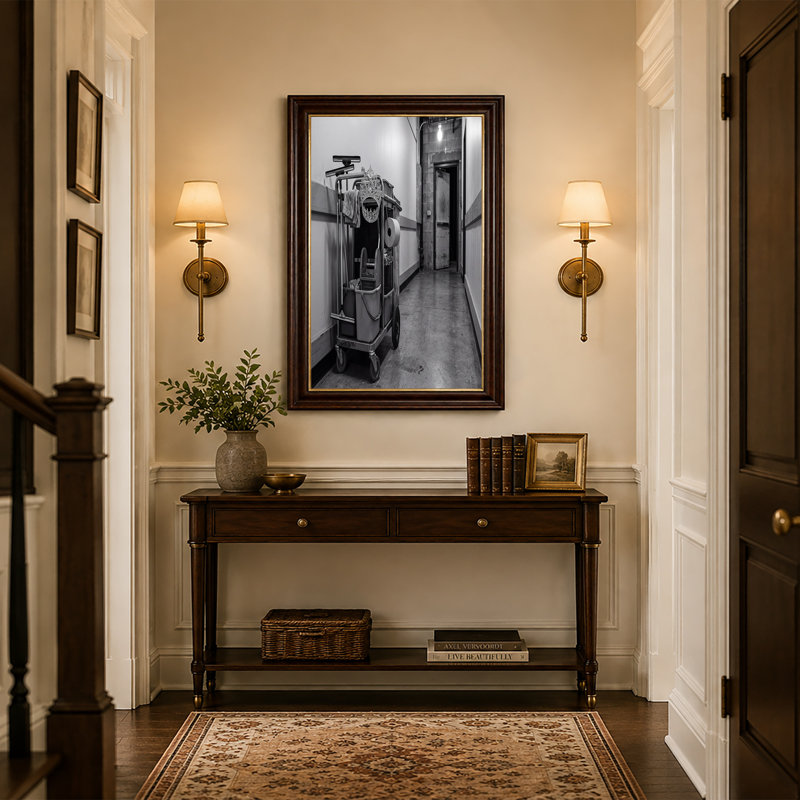 Art mural en toile noir et blanc, H 12 po x l 18 po