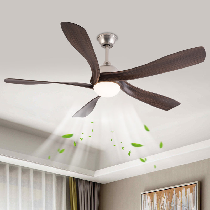 52 Inch Ceiling Fan with Light and Remote Control, 6-Speed Quiet Reversible Motor, 3 Color Temperature