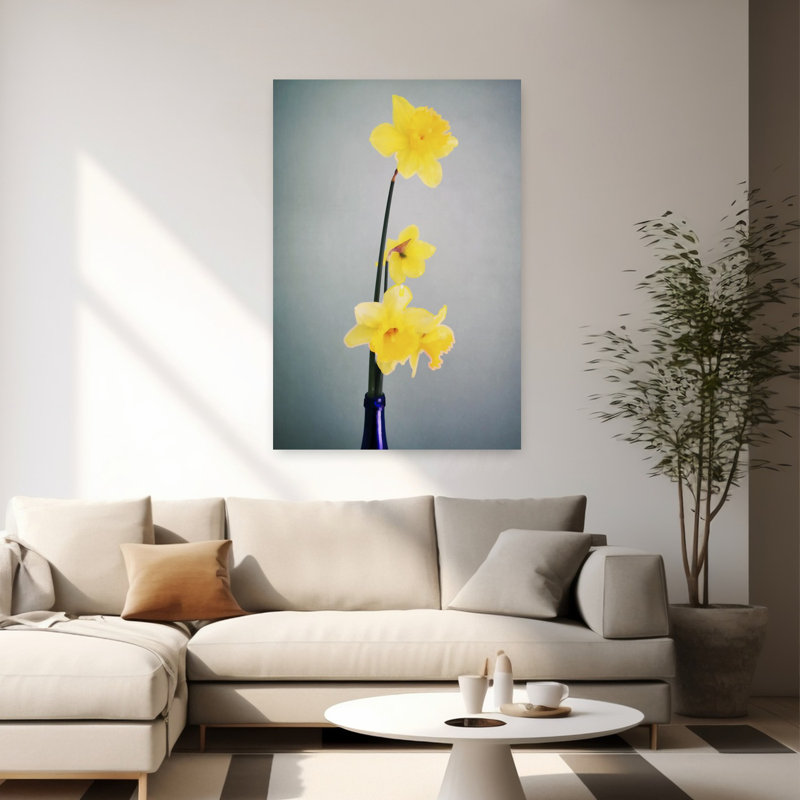 Contemporary Art Elegant Contemporary Daffodil Nature Flower Wall Art by Angelo Cerantola - Wrapped Canvas Print