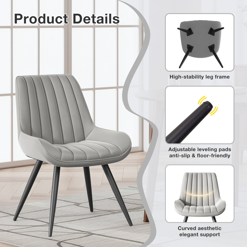 Modern Dining Chairs 54.8*46.9*83.2cm Tech Fabric Upholstery with Stylish Design Sofa-Level Cushioning Pet-Friendly Durable Scratch Resistant for Kitchen Dining Room or Home Office