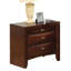 Table de chevet couleur cerise de style contemporain, 2 tiroirs, bois massif et autres matériaux, poignées ovales en nickel, plateau doublé de feutre, plateau coulissant, tiroirs décoratifs pour chambre à coucher, tiroir,-222276375