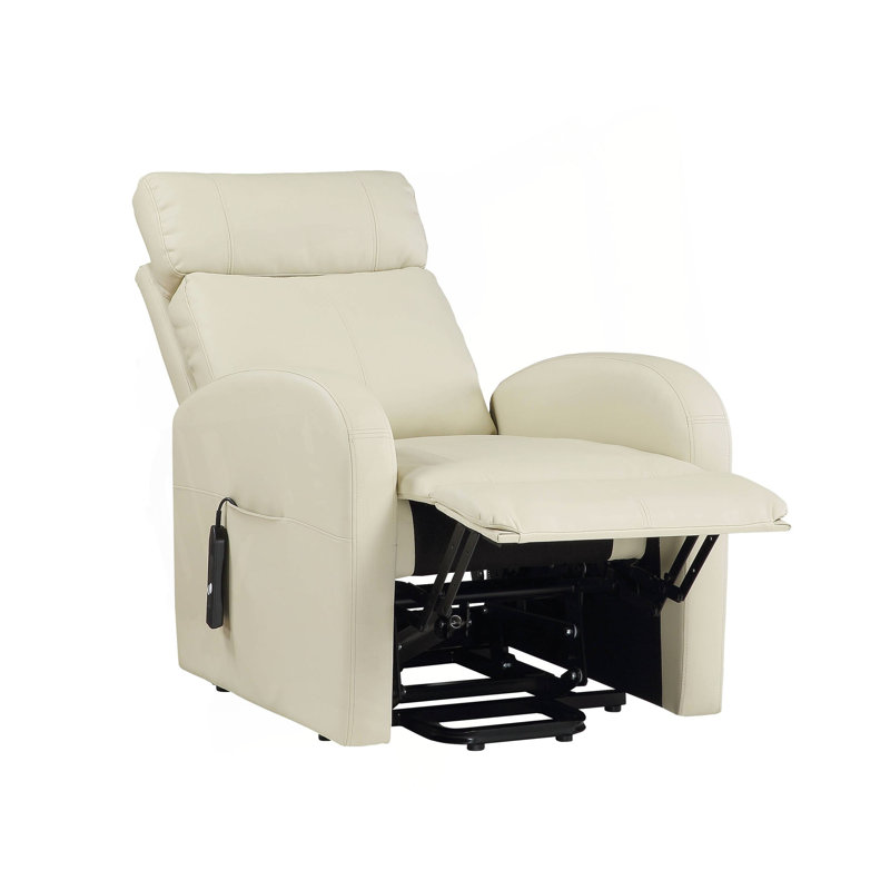 Ricardo Beige Synthetic Leather Power Motion Recliner W/Lift