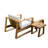 Wood Outdoor Seating Solution Collection - Chair, & Compact Side Table - Cushion Fabrics For Sun Relaxation Waterproof Cushions Balcony Use-444694039