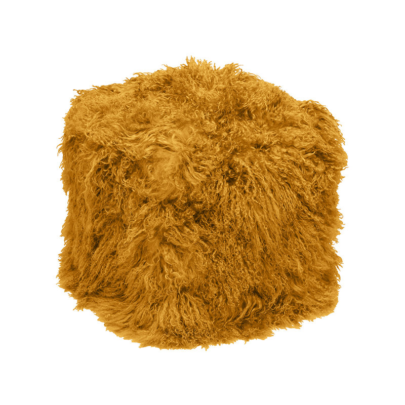 Tibetan Square Pouf, Mustard 