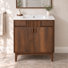 30" Mid-Century Modern Single Bathroom Vanity with Ceramic Sink, Soft-Close Doors and Solid Wood Legs