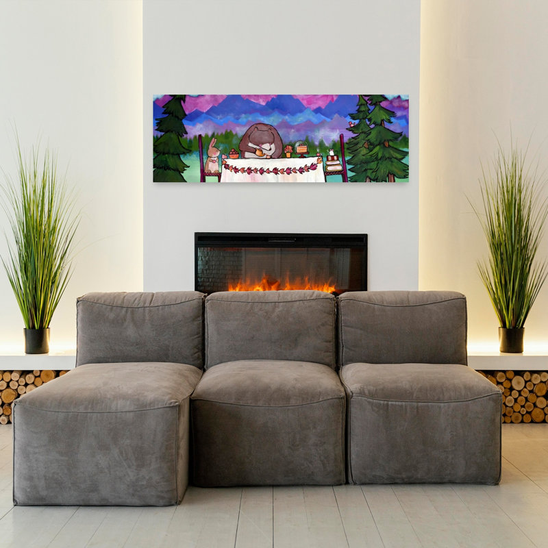 Whimsical Forest Tea Party by Andrea Doss - Wrapped Canvas Panoramic Print, 121.92 cm H x 40.64 cm W