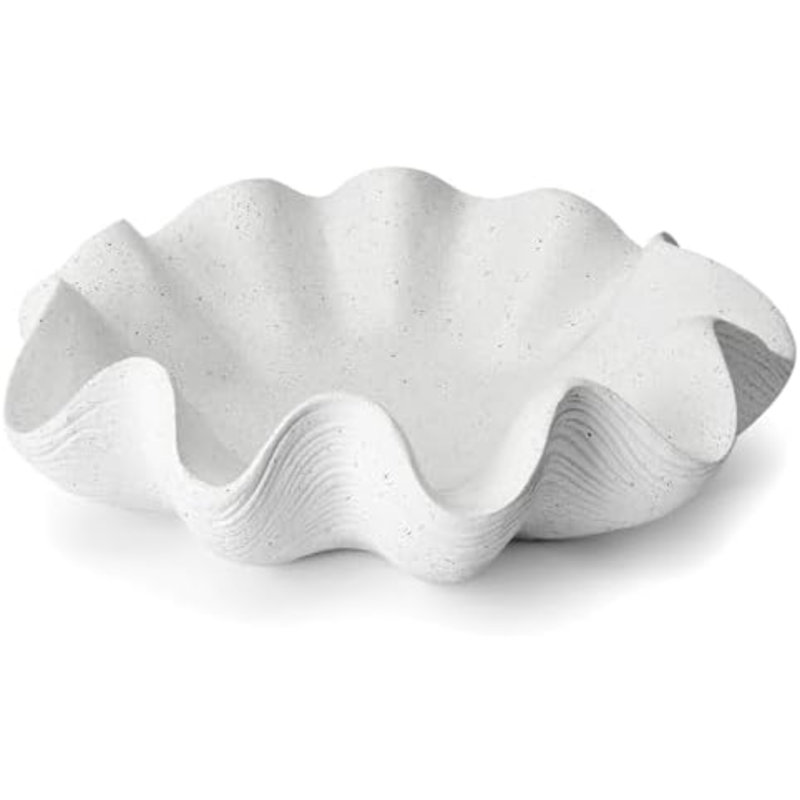 Bol à fruits à coquille festonnée 12,6 po, White