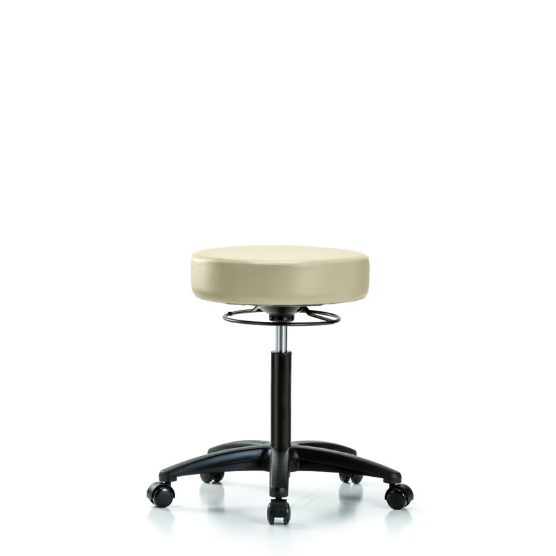 Phoebe Adjustable Height Lab Stool, Casters, Adobe