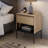 Compact Oak Linear Cabinet W51cm - Modern Design with Push-to-Open Drawer