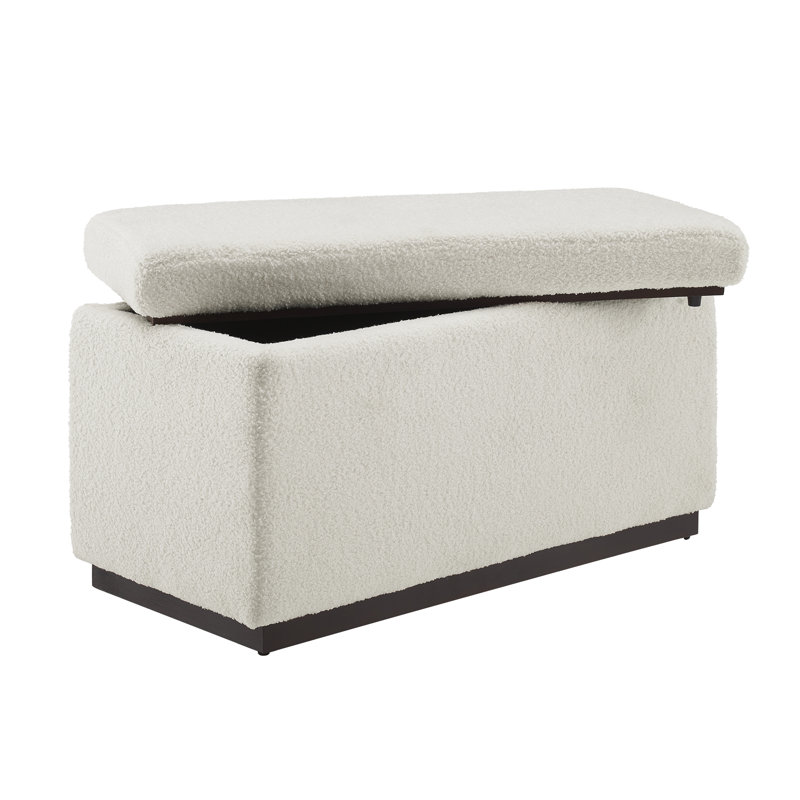 Repose-pieds standard avec rangement Atreju, Polyester à 100 % naturel, Noyer foncé
