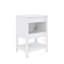Meuble-lavabo contemporain élégant avec lavabo délicat en céramique et tablette ouverte-129392922