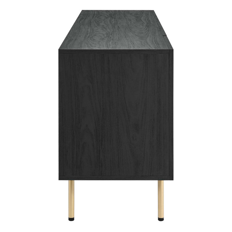 Chaucer Black Rattan Weave 69.5" Sideboard
