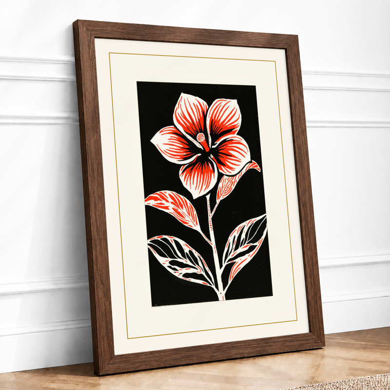 Striped Bloom Botanical - Print, Walnut, A1 - 84.1 x 59.4 cm