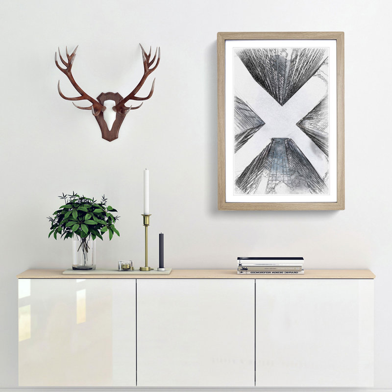 Sketching the Architecture Vol.37 - Picture Frame Drawing Print, Oak Framed, 65cm H x 48cm W x 2cm D