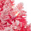 Pre-Lit Flocked Pink Artificial Christmas Wreath - Clear Lights-1743919593