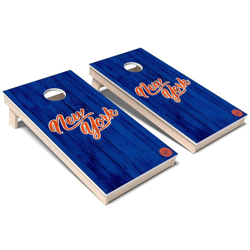Ensemble de jeu de cornhole composite toutes saisons New York V4, Ajouter un étui et des lumières