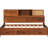 Twin Walnut Wooden Daybed With 3 Storage Drawers, Shelf, Sockets And For Tech - Comfortable Bedroom Decor Size Modern Relaxing Living Space