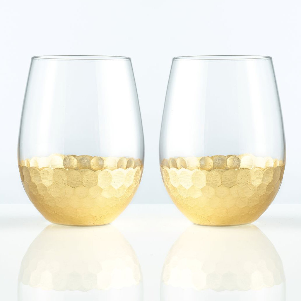 Hammered 8 oz. Glassware Set (Set of 4) Everly Quinn