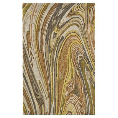 Marble Abstract Handmade Tufted Wool Yellow/Beige/Brown Area Rug -  Kaleen, MBL09-86-23