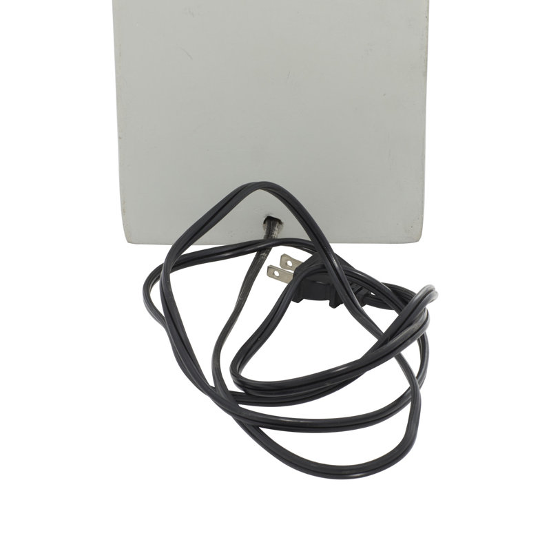 Vaughn Cement Stone Gray Table Lamp with Square Shade