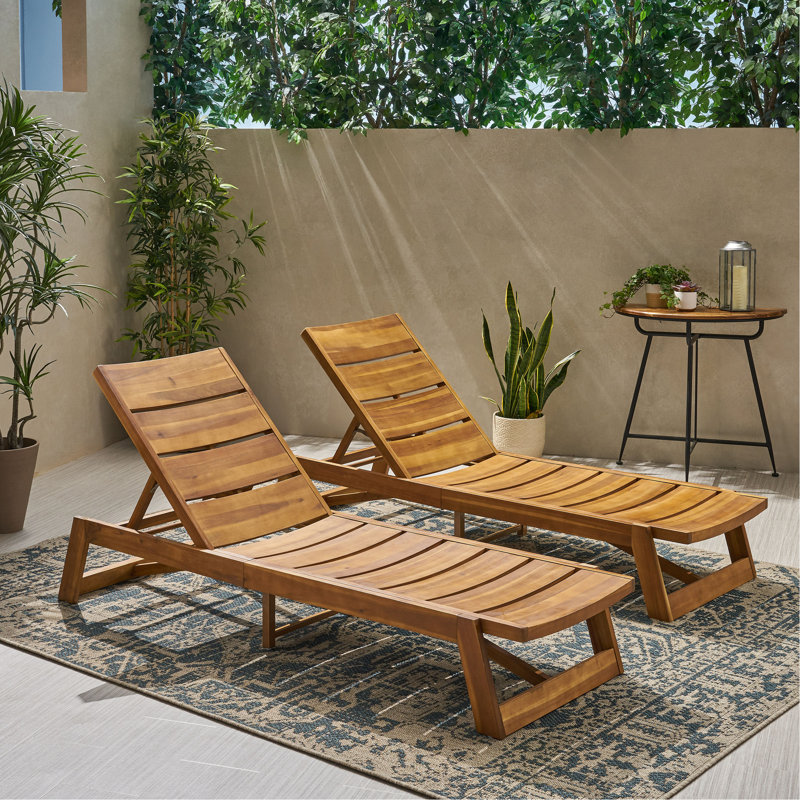 Maki Chaise Lounge (Set Of 2), Yellow/Brown