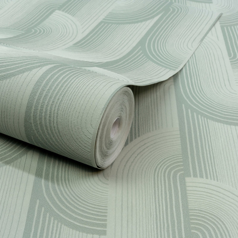 Precious Weaves Collection Geometric Swirls Wallpaper Roll, Blue