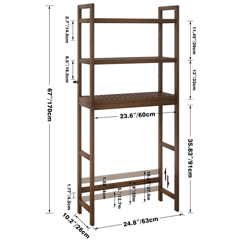 Barrero Freestanding Over the Toilet Storage, Walnut