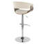 Ensemble de 2 tabourets de bar réglables de style rétro Mid-Century avec pivot en noyer et crème Vintage