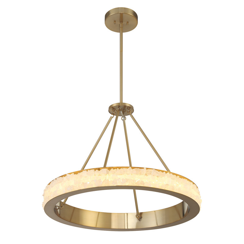 Everly Quinn Culmore - LED Chandelier In Celeste Brass Finish, 22.25" H x 28.88" W x 28.88" D