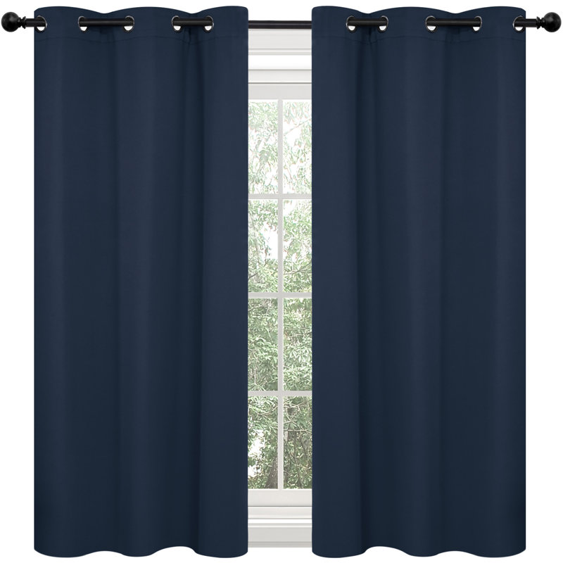 Frome Room Darkening Curtain Pair, Navy Blue, 38" W x 63" L