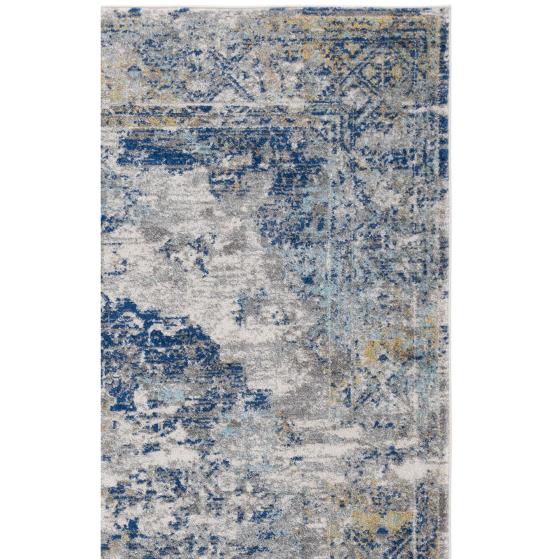 Christa Oriental Blue/Ivory Area Rug, Rectangle 3' x 5'