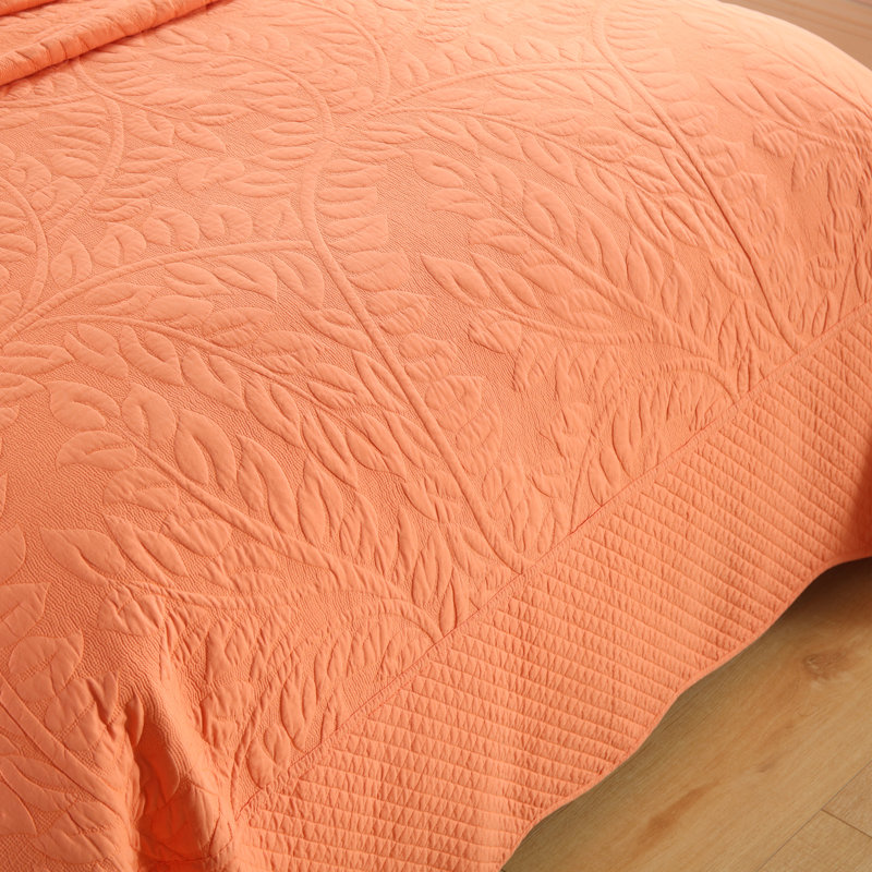 Cotton Quilt, Queen Quilt + 2 Standard Shams, Salmon