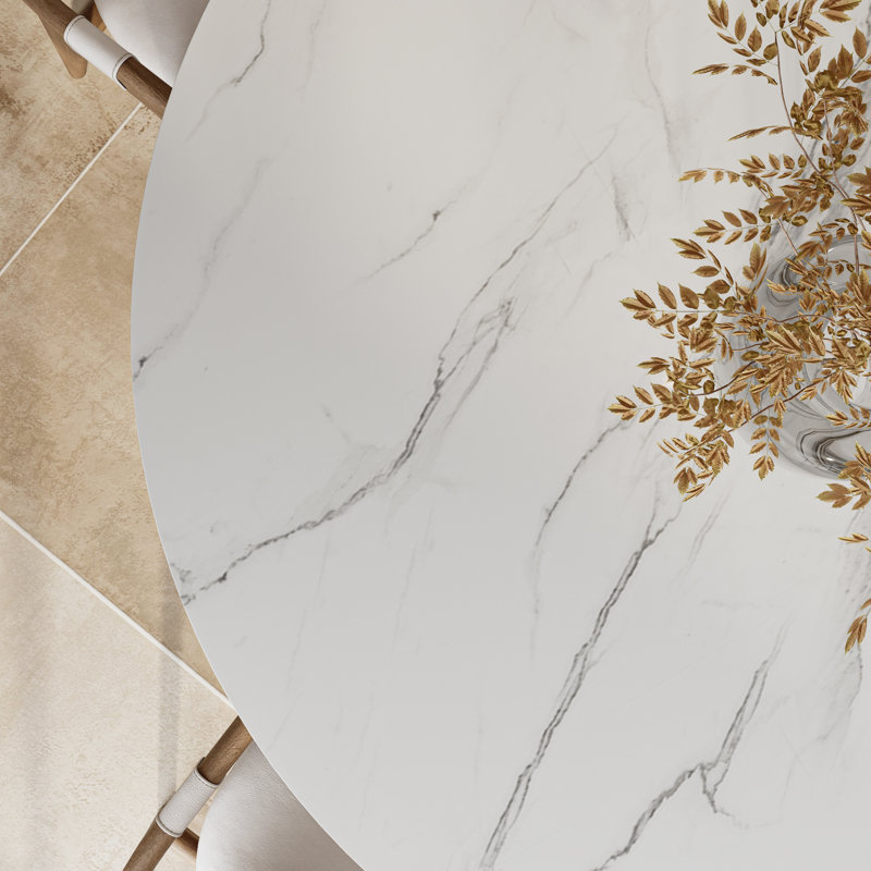 Table de salle à manger Danner, Blanc neigeux, H 29,52 po x L 47,24 po x l 47,24 po