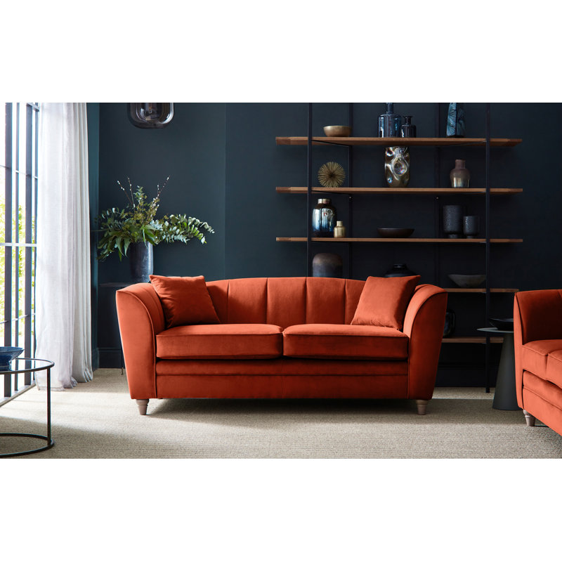 Laverton 194Cm Velvet Flared Arm Sofa, Umber