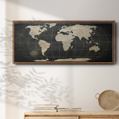 Carte du monde rétro - toile encadrée